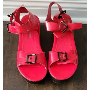 Women red sandal size 10